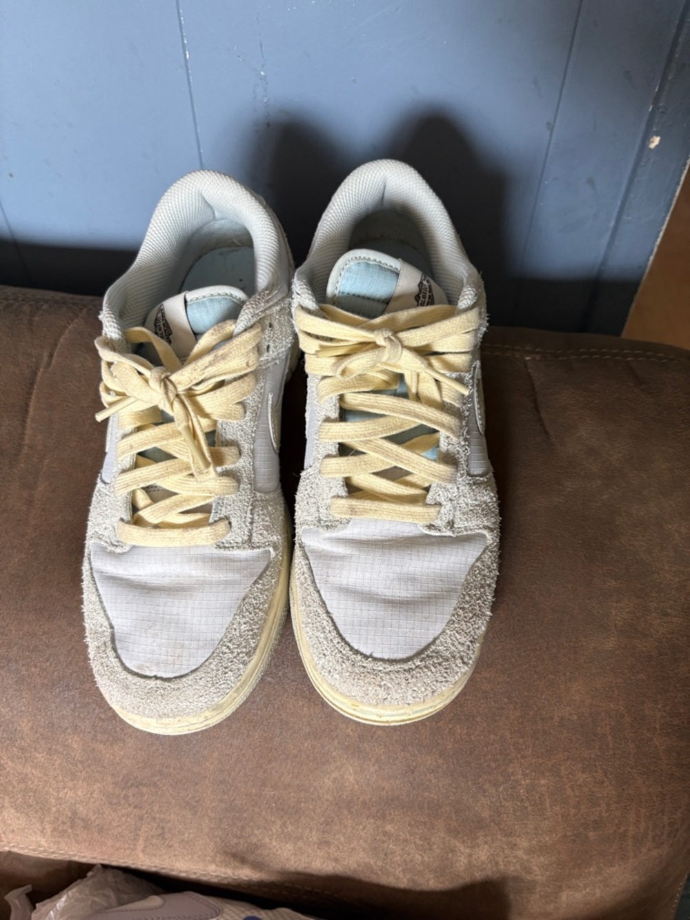 Nike Women's Athletic Sneakers in Cream and Light Blue